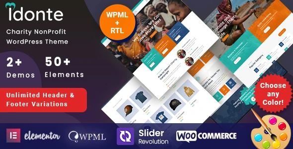 Idonte – Hayır Kurumları için Kar Amacı Gütmeyen WordPress Teması