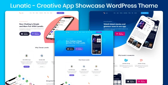 Software Service Lunatic – Uygulama Tanıtım Sayfası WordPress Teması